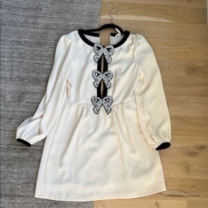 SALONI Cream and Black Dress